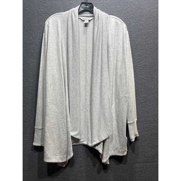 Athleta Pranayama Wrap Soft Thumbholes Cardigan Light Grey Heather Women Size MP - Picture 5 of 12
